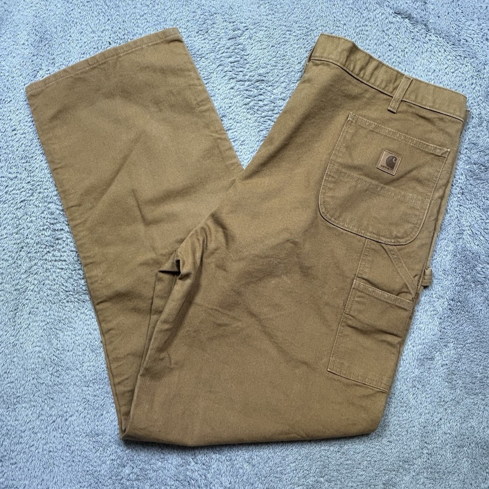 Carhartt Pants Men's 44x36 Brown Duck Canvas Regular Fit Carpenter B11 BRN EUC